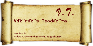 Vörös Teodóra névjegykártya